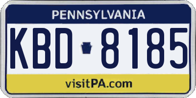 PA license plate KBD8185