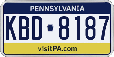 PA license plate KBD8187