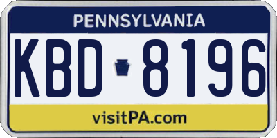 PA license plate KBD8196