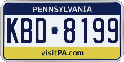 PA license plate KBD8199