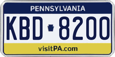 PA license plate KBD8200