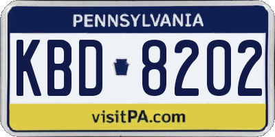 PA license plate KBD8202