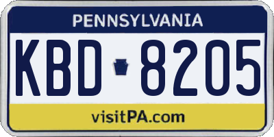 PA license plate KBD8205