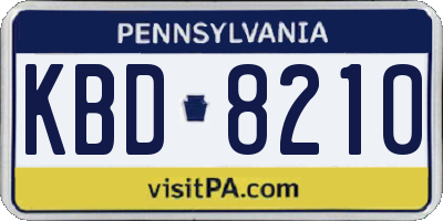 PA license plate KBD8210