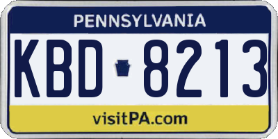 PA license plate KBD8213