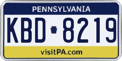 PA license plate KBD8219