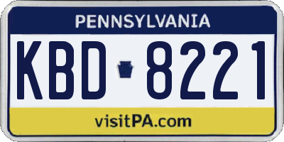 PA license plate KBD8221