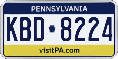 PA license plate KBD8224