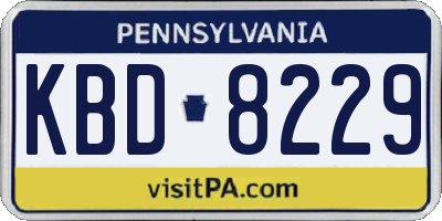 PA license plate KBD8229