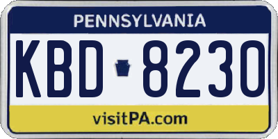 PA license plate KBD8230