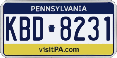 PA license plate KBD8231
