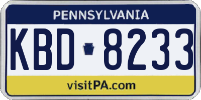 PA license plate KBD8233