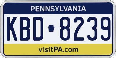 PA license plate KBD8239