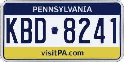 PA license plate KBD8241