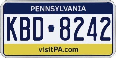 PA license plate KBD8242