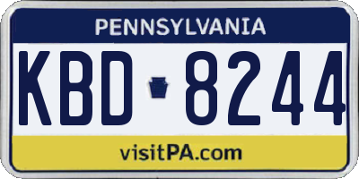 PA license plate KBD8244