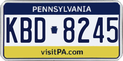 PA license plate KBD8245