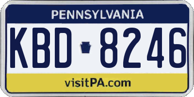 PA license plate KBD8246