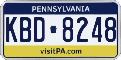 PA license plate KBD8248