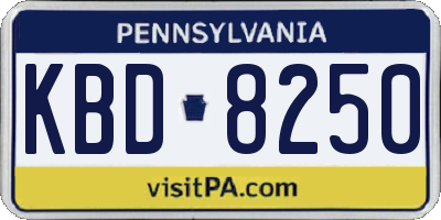 PA license plate KBD8250