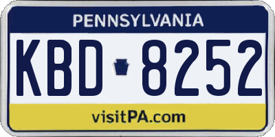 PA license plate KBD8252