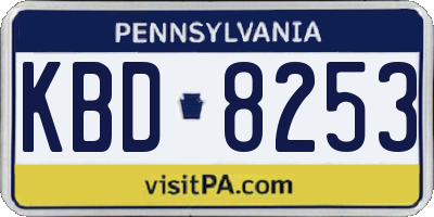 PA license plate KBD8253