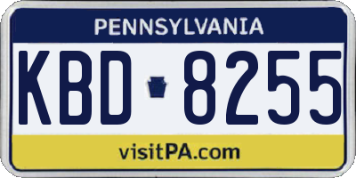PA license plate KBD8255