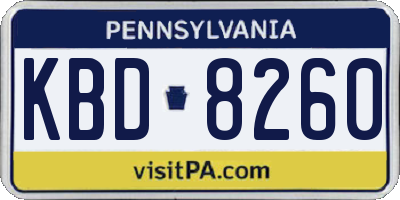 PA license plate KBD8260