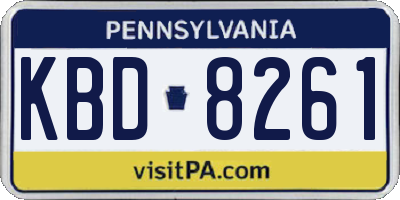 PA license plate KBD8261