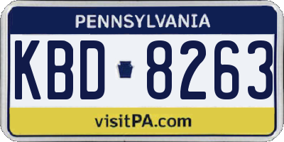 PA license plate KBD8263