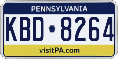 PA license plate KBD8264
