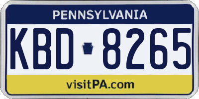 PA license plate KBD8265