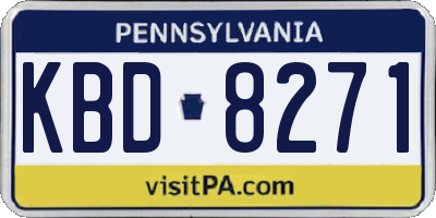 PA license plate KBD8271