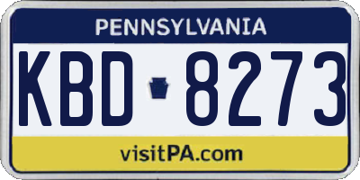 PA license plate KBD8273