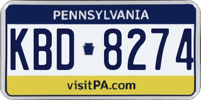 PA license plate KBD8274