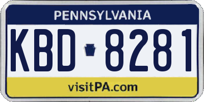 PA license plate KBD8281