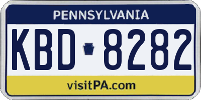 PA license plate KBD8282