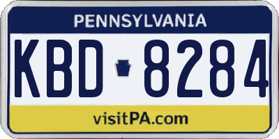 PA license plate KBD8284