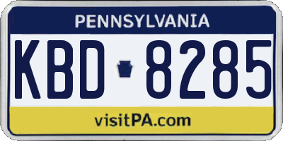 PA license plate KBD8285