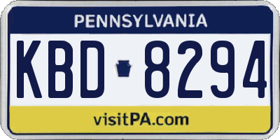 PA license plate KBD8294