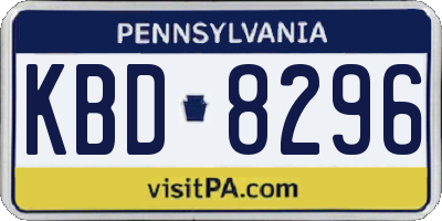PA license plate KBD8296