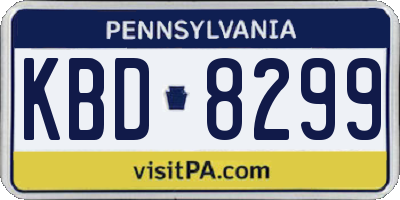 PA license plate KBD8299