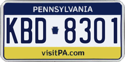 PA license plate KBD8301
