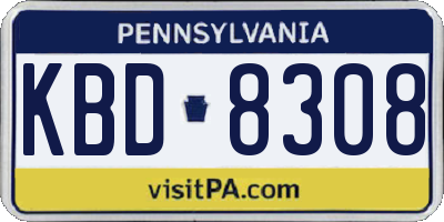 PA license plate KBD8308