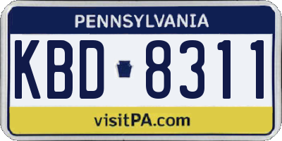 PA license plate KBD8311