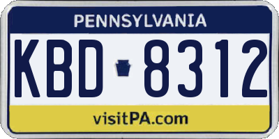PA license plate KBD8312