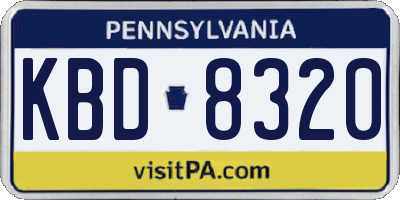 PA license plate KBD8320