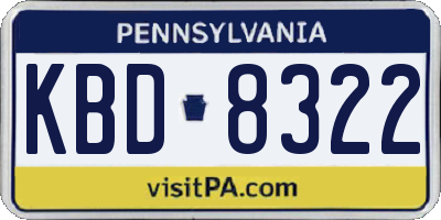 PA license plate KBD8322