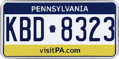 PA license plate KBD8323