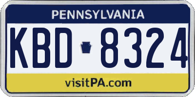 PA license plate KBD8324